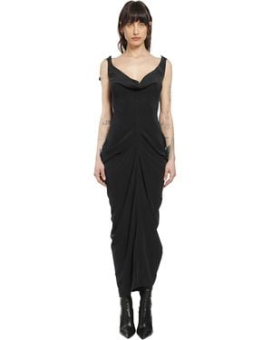 Yehuafan Gathered Dress - Black