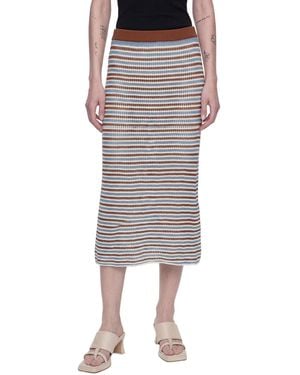 Marni Striped Cotton Crochet Skirt - Black