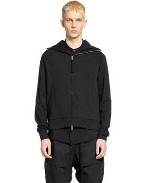 Thom Krom Structured Cotton Jersey Zip-Up Hoodie - Black