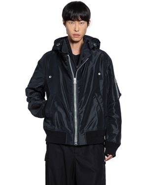 Sacai Nylon Twill X Grosgrain Blouson - Blue