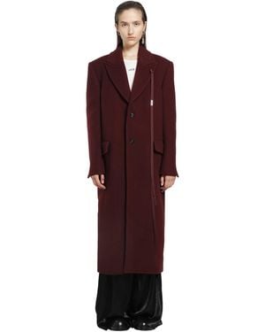 Ann Demeulemeester Aldina Beaver Wool Coat - Red