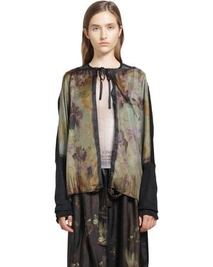 IA London Wild Lily Silk Linen Cardigan - Black