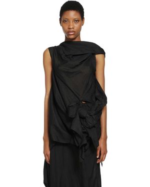 Yohji Yamamoto Twisted Detail Blouse - Black