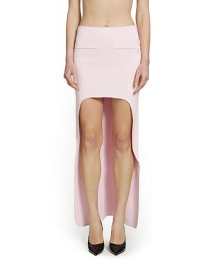 Courreges Circle Edged Long Knit Skirt - Pink