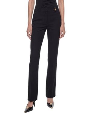 Versace Flared Stretch Wool Trousers - Black