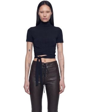 NVL-GARDE Wrap Mock Neck Tee - Blue