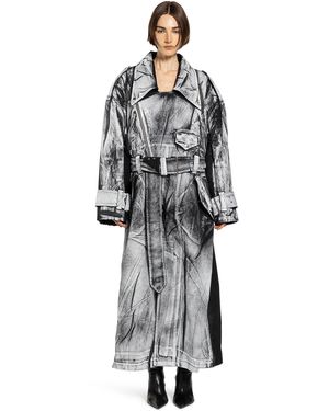 VAQUERA Painted Workwear Trench Coat - Grey