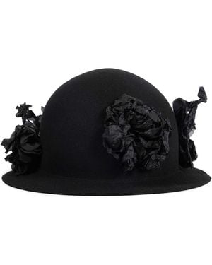 Comme des Garçons Flower Wool Felt Hat - Black