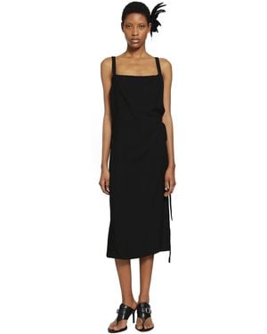 Ann Demeulemeester Desi Apron Wrap Midi Dress - Black