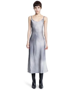 Acne Studios Printed Fluid Satin Slip Dress - Blue