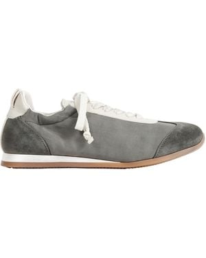 Uma Wang Canvas And Suede Trainers - Grey