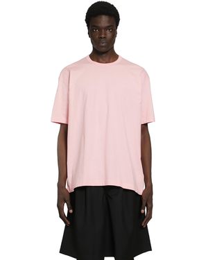 Comme des Garçons Logo Cotton Jersey T-Shirt - Pink