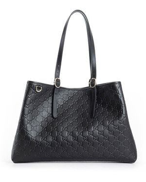 Gucci gg Emblem Large Tote Bag - Black