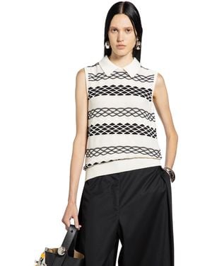 Loewe Vest In Cotton Jacquard - White
