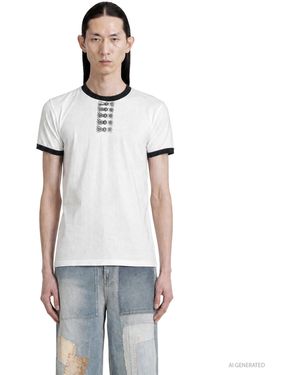 Kapital 20/-Jersey Ringer T (Butterfly Concho) - White