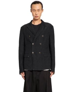 Forme D'expression Cropped Doube-Breasted Blazer - Black