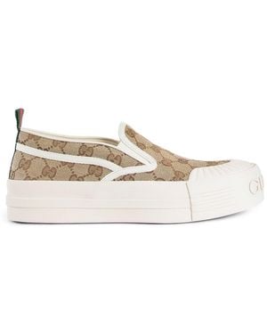 Gucci Trainers Slip-on In Tela gg - White