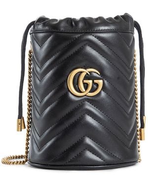 Gucci Gg Marmont Small Bucket Bag - Black