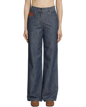 Fendi Chambray Trousers - Blue