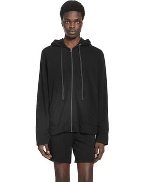 James Perse Vintage French Terry Zip Hoodie - Black