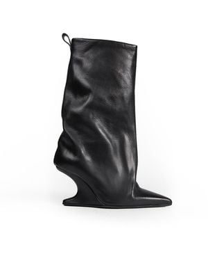 Rick Owens Temple Cantilever 8 Sharp Flared Boots - Black