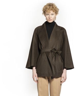 Max Mara Camel Hair Short Padded Coat - Brown