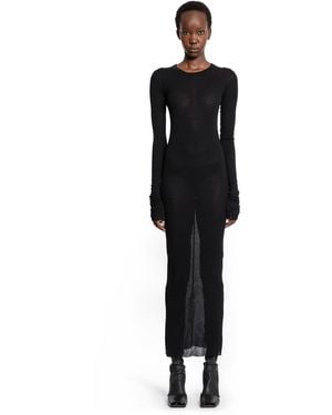 Rick Owens Concordians Rib Long Sleeve Dress - Black