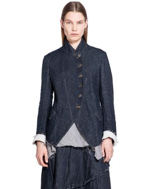 Forme D'expression 1/2 Linen Cutaway Jjcket - Blue