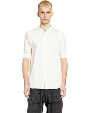 Thom Krom Stand Collar Short Sleeve Shirt - White