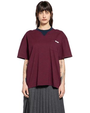 Prada Oversized Striped Jersey T-Shirt - Purple