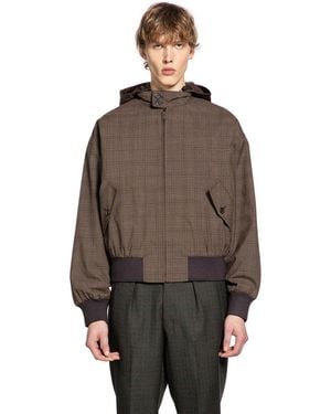 Prada Hooded Wool Jacket - Brown