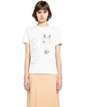 Chloé Faded Orse T-Shirt - White