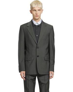 Valentino Single-Breasted Wool Jacket - Grey