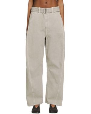 Lemaire Twisted Belted Twill Trousers - Grey