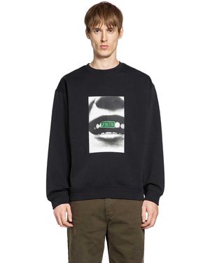 Oamc Peacemaker Smile Print Sweatshirt - Black
