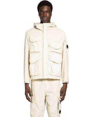 C.P. Company Flatt Nylon Goggle Jacket - Natural