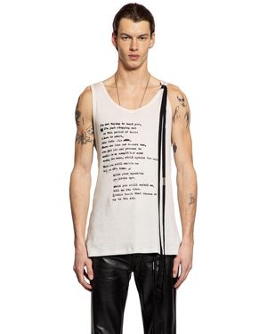 Ann Demeulemeester Seva 'Script' Print Tank Top - White