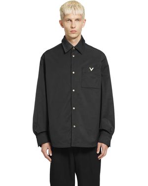 Valentino Vgold Nylon Shirt Jacket - Black