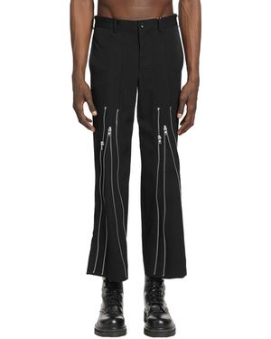 Comme des Garçons Zipped Wool Trousers - Black