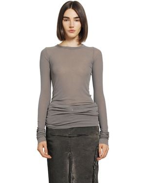 Rick Owens Tower Rib Ls T - Gray