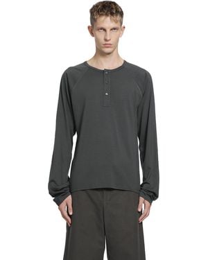 Rier Polar Wool Serafino Top - Gray