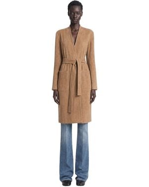 Max Mara Suede Duster Coat - Natural
