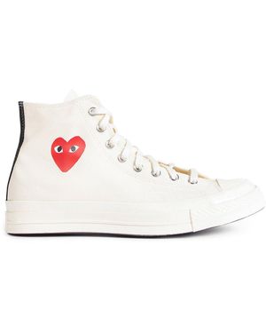 COMME DES GARÇONS PLAY Small Heart Hi Top Trainers - White