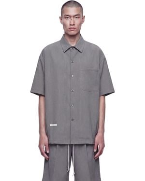 Song For The Mute Button Up Gym Shirt - Grey