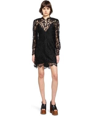 Chloé Floral Lace Mini Dress - Black