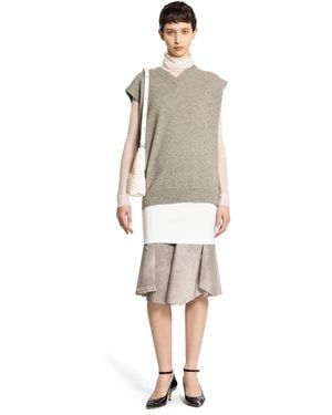 Maison Margiela Body A Collo Alto Trasparente In Nylon - White