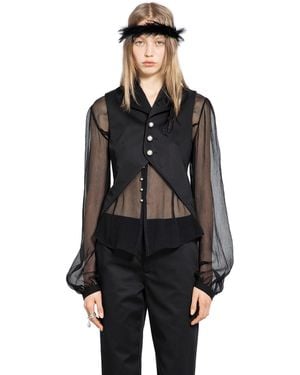 Ann Demeulemeester Lune Open Front Waistcoat - Black