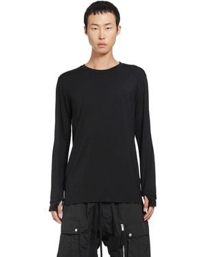 Thom Krom Stretch Viscose Long Sleeve T-Shirt - Black