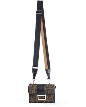 Fendi Ff Jacquard Double Baguette Bag - White