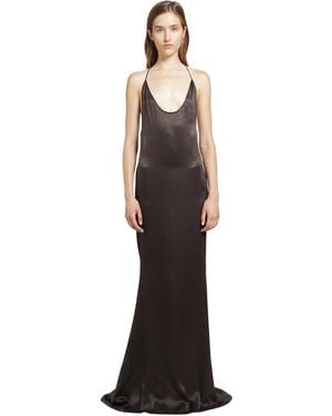 Tom Ford Silk Satin Halterneck Evening Dress - Black
